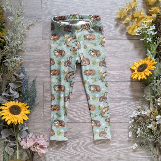 Ottilie the otter Ellie leggings (elasticated) - Sunshine and Raebows