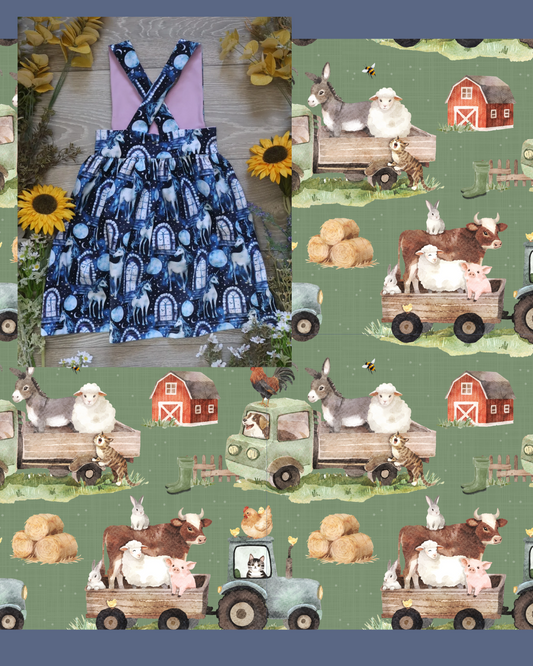 Day at the farm cross back dress - Sunshine and Raebows