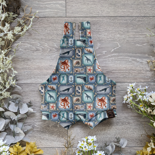 Ocean scrapbook Edith Dungarees - short - Sunshine and Raebows