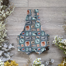 Load image into Gallery viewer, Ocean scrapbook Edith Dungarees - short - Sunshine and Raebows
